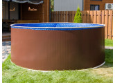Круглый бассейн 300x125см, чаша мрамор 0.4\0.4мм Лагуна ТМ817/30011 темный шоколад