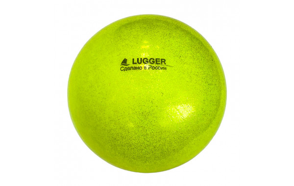 Мяч для художественной гимнастики Lugger однотонный d=19 см (желтый с блестками) 600_380