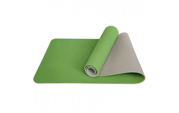 Коврик для йоги 183x61x0,6 см Sportex ТПЕ E33580 зелено\серый 600_380