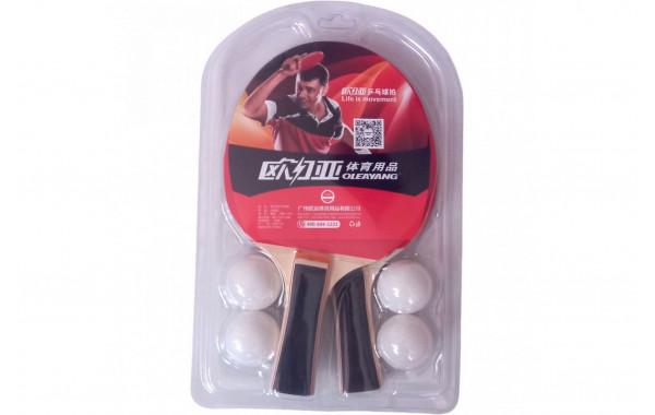 Набор для настольного тенниса Sportex 2 ракетки 4 шарика T07530-8 черный 600_380