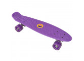 Скейтборд пластиковый 56x15cm, со свет. колесами Sportex E33093 фиолетовый (SK501)