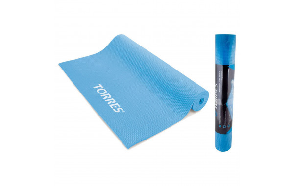 Коврик для йоги Torres Basis 3 PVC 3 мм, нескользящее покрытие YL10023 голубой 600_380