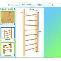 Стенка шведская 2200х1000 боковина 110 (массив.сосна) Dinamika ZSO-004505