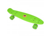 Скейтборд пластиковый 56x15cm, со свет. колесами Sportex E33095 зеленый (SK503)