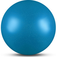 Мяч для художественной гимнастики металлик d15 см Indigo IN119 с блеcтками голубой