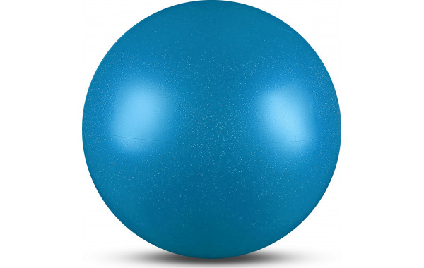 Мяч для художественной гимнастики металлик d15 см Indigo IN119 с блеcтками голубой 600_380