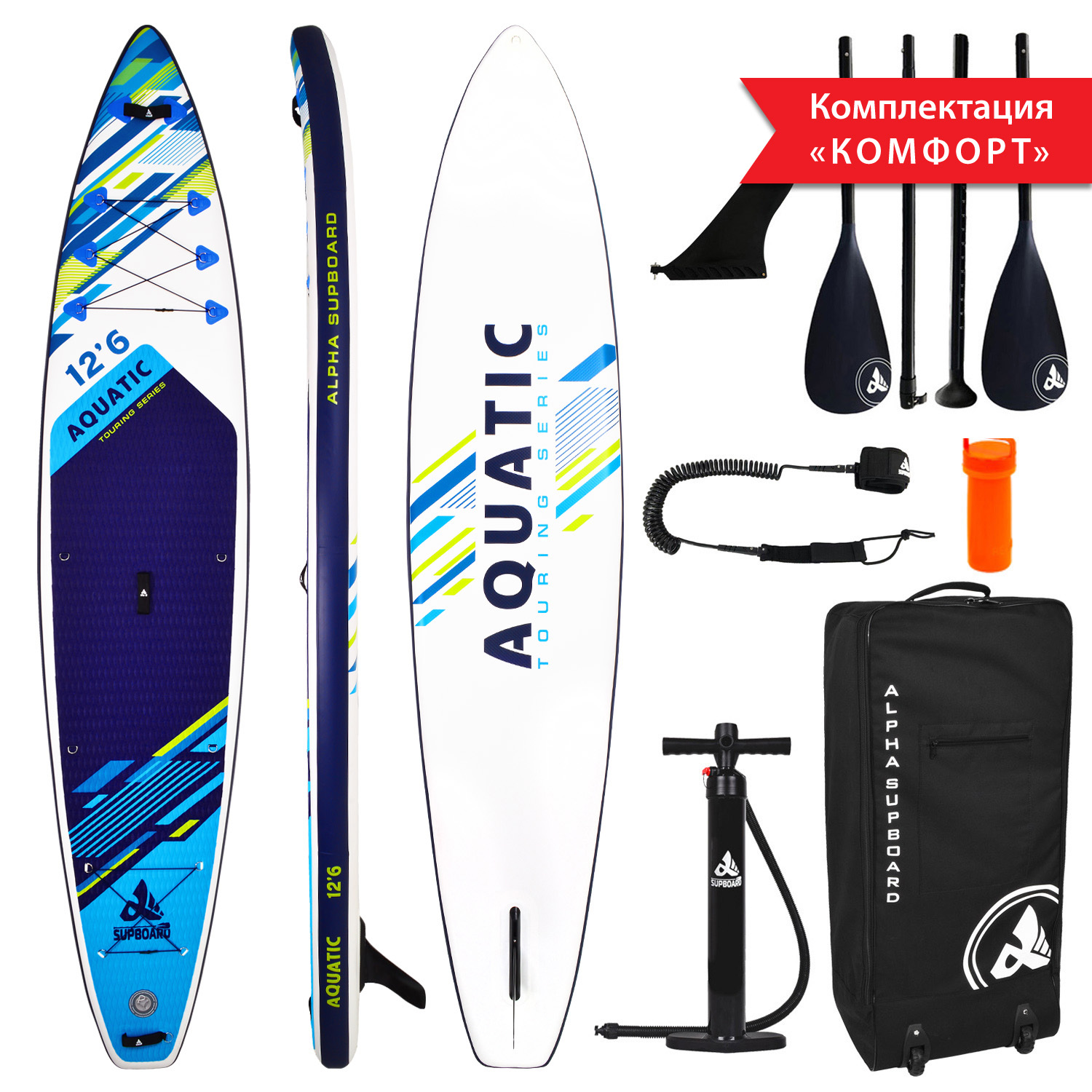 Сапборд Alpha Caprice WX-1200 COMFORT Aquatic blue 12,6D 1500_1500