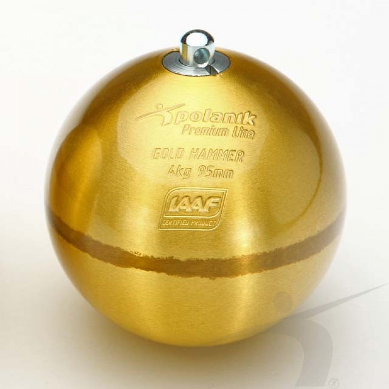 Молот соревновательный Polanik латунный 4 кг Premium Line, GOLD PH-4-G 800_800