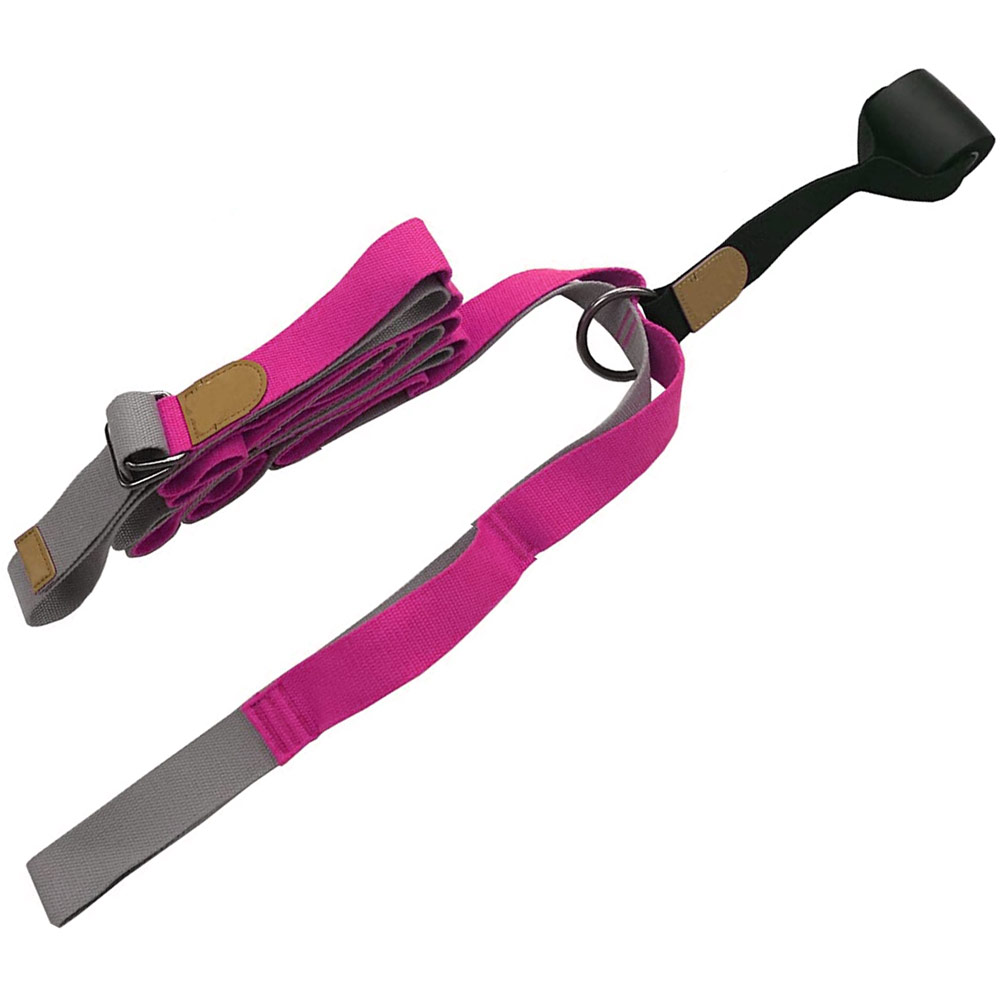 Эспандер для растяжки - йога лента Profi 2,8 метра (розовый) Sportex B34481 1000_1000