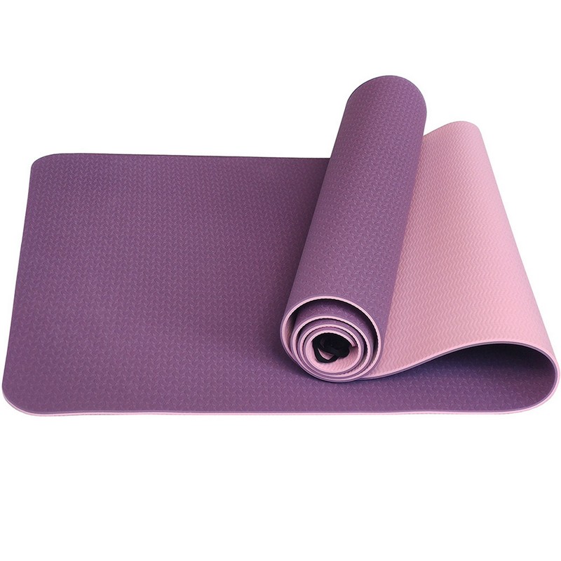 Коврик для йоги 183x61x0,6 см Sportex ТПЕ E33579 фиолетово\розовый 800_800