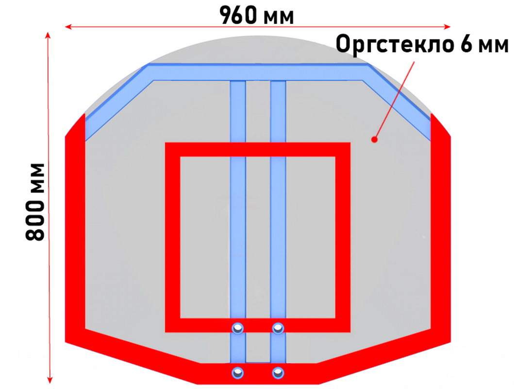 Щит стритбольный из оргстекла Glav 01.212.006 1063_800