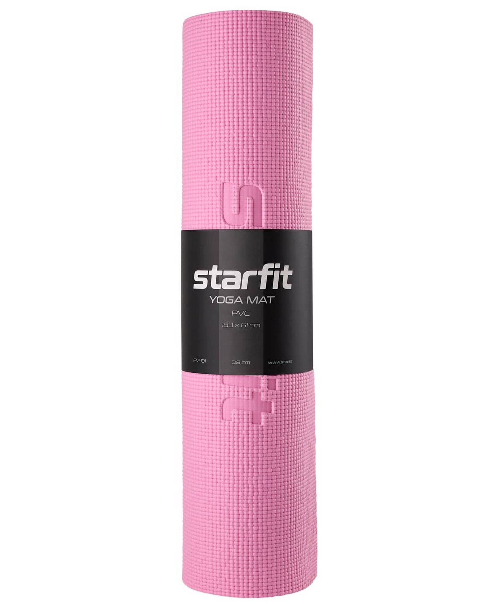 Коврик для йоги и фитнеса 183x61x0,8см Star Fit PVC FM-101 розовый пастель 1663_2000