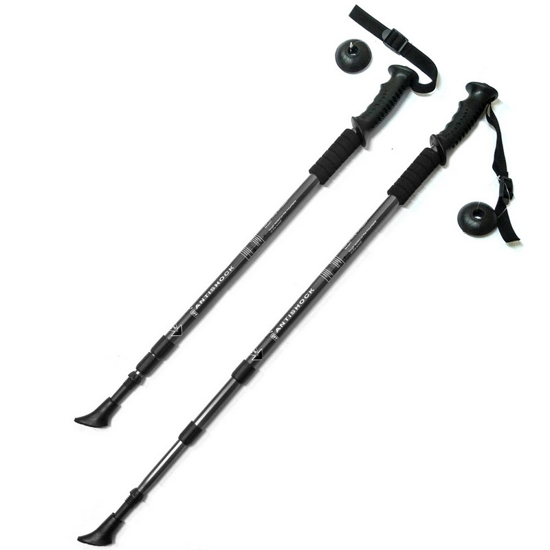 Палки для скандинавской ходьбы телескопическая, 3-х секционная Sportex F18435 черный 800_800