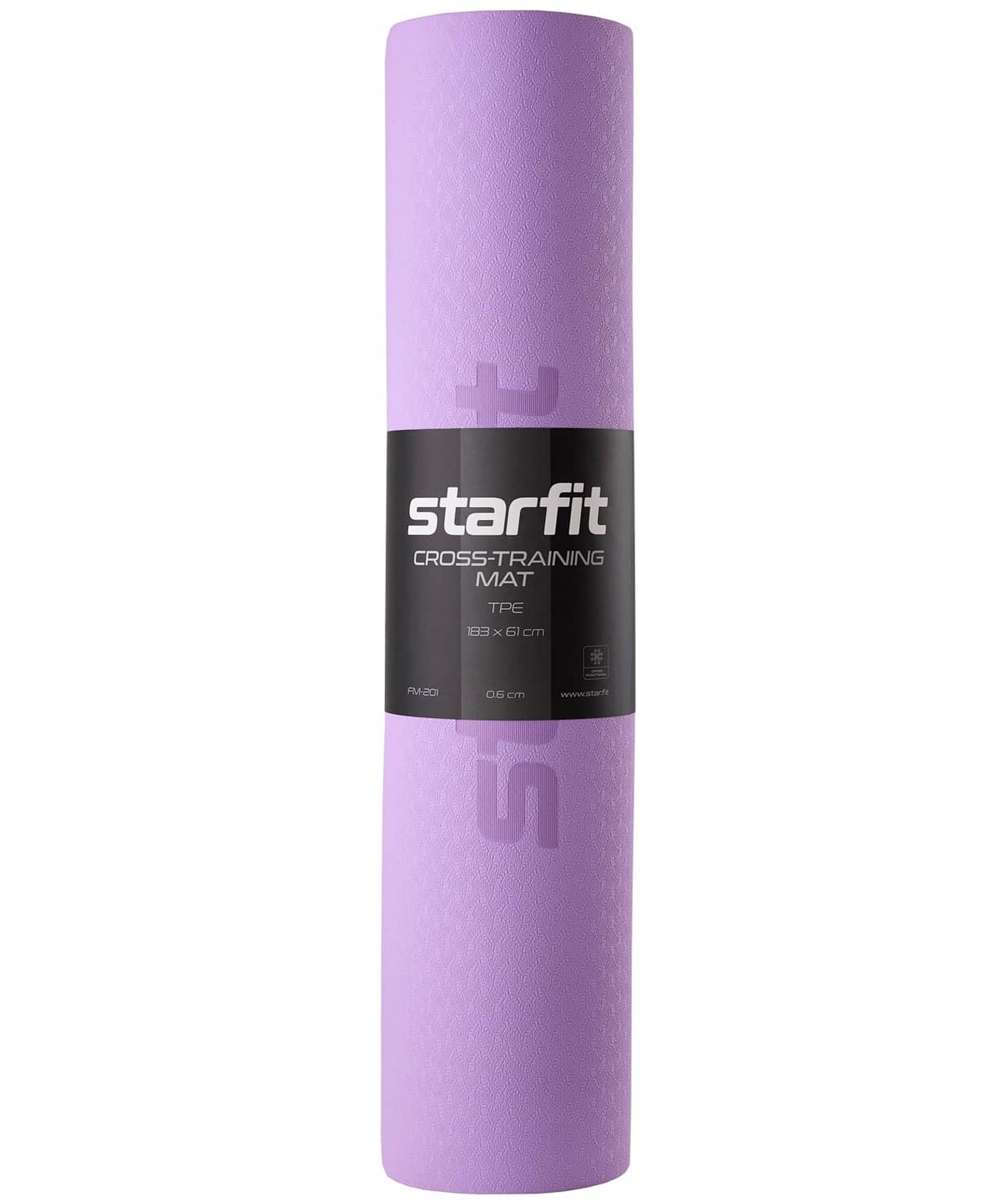 Коврик для йоги и фитнеса 183x61x0,6см Star Fit TPE FM-201 фиолетовый пастель\серый 1663_2000