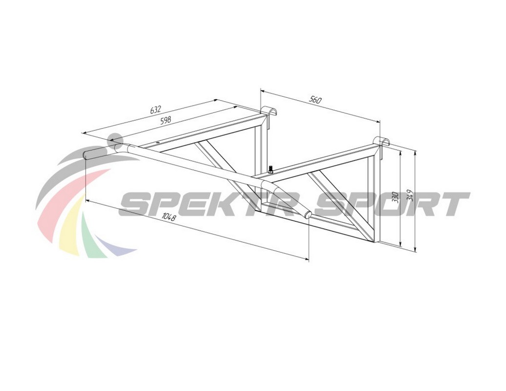 Турник навесной Spektr Sport Школьник 2, черный 1036_800