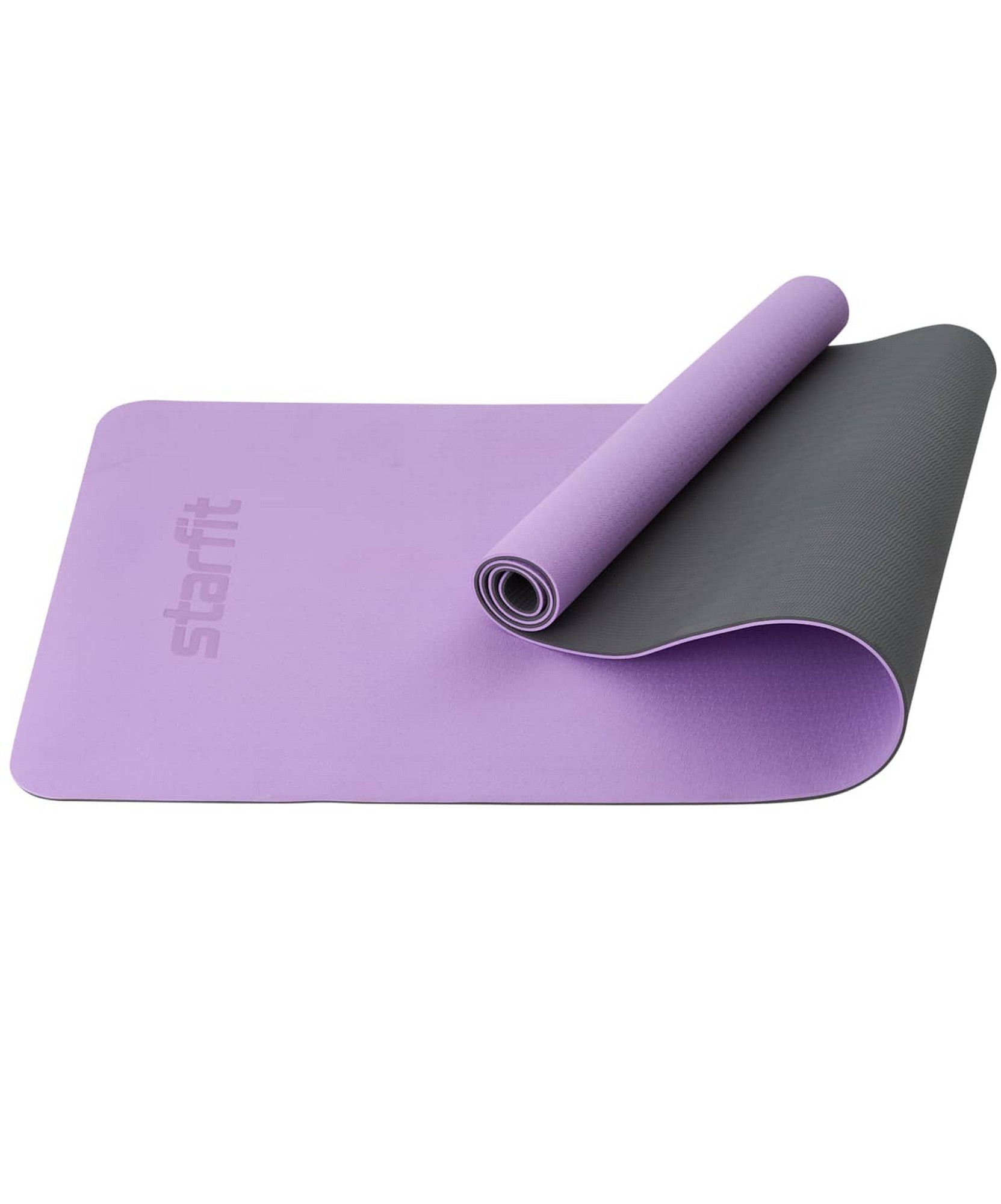 Коврик для йоги и фитнеса 183x61x0,6см Star Fit TPE FM-201 фиолетовый пастель\серый 1663_2000