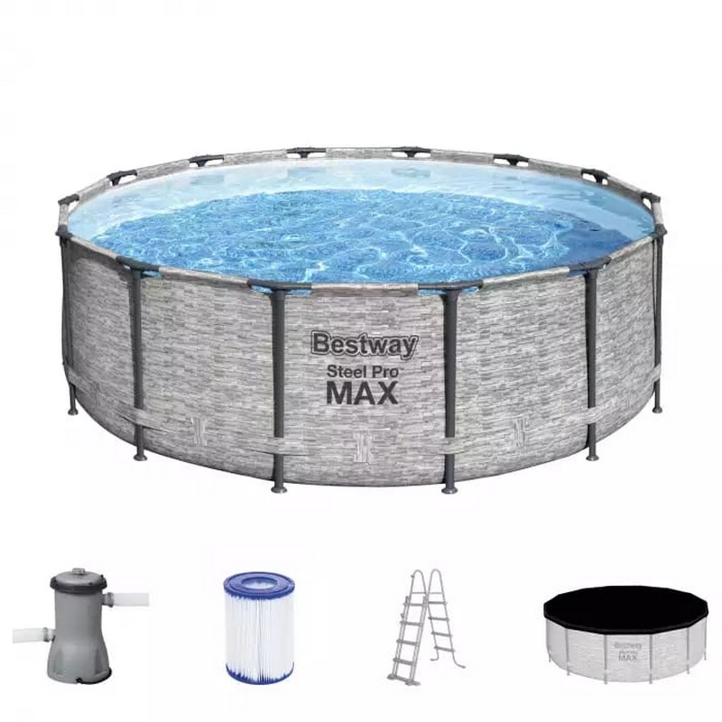 Каркасный бассейн Bestway Steel Pro Max 427x122 см (фильтр, лестница, тент) 5619D 800_800