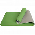 Коврик для йоги 183x61x0,6 см Sportex ТПЕ E33580 зелено\серый 120_120