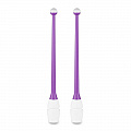 Булавы для художественной гимнастики Indigo 41 см, пластик, каучук, 2шт IN018-VW фиолетовый-белый 120_120