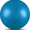 Мяч для художественной гимнастики металлик d15 см Indigo IN119 с блеcтками голубой 120_120